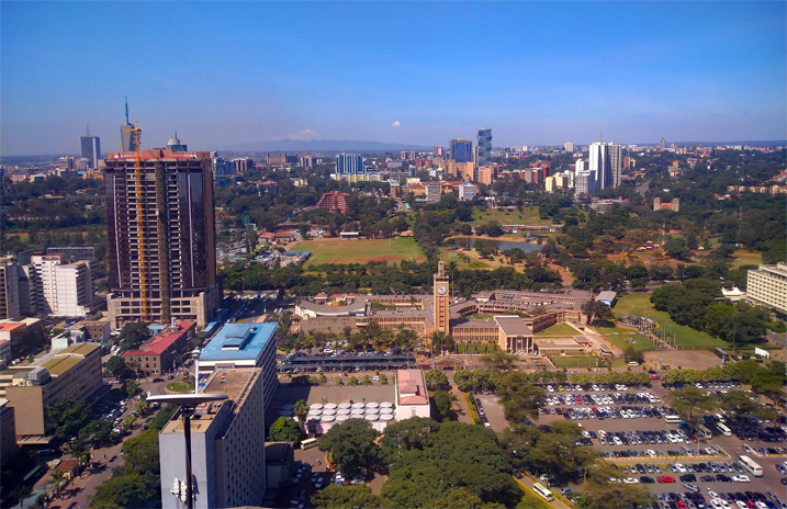 Blick auf das Zentrum von Nairobi
