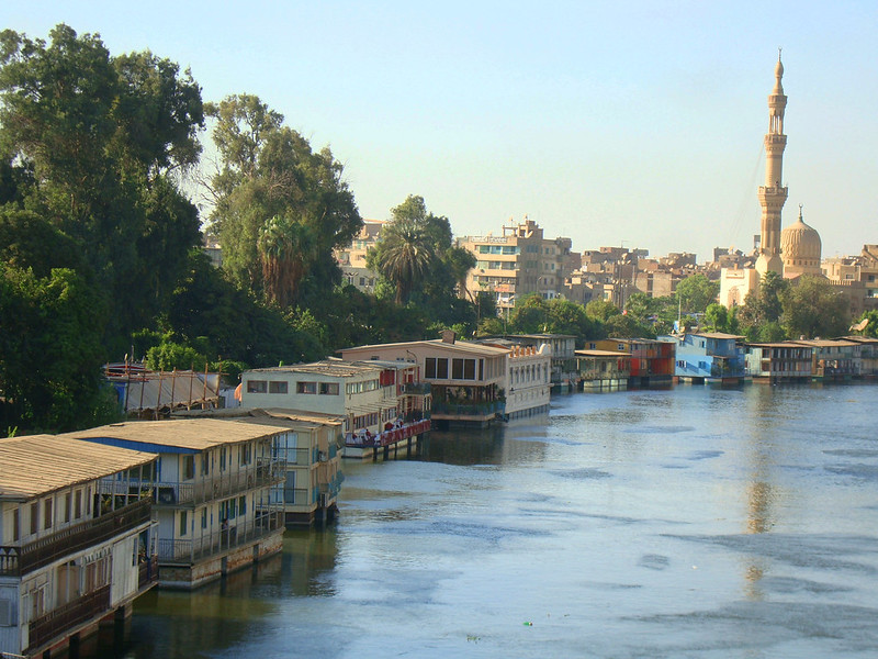 Hausboote am Nil in Kairo Ägypten